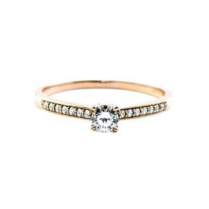 18k Rose Gold Engagement Diamond Ring